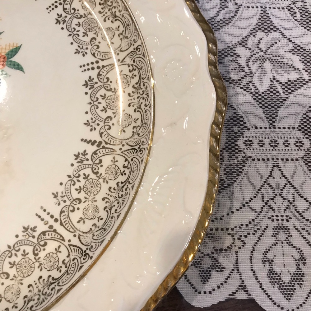 SERVING PLATTER 22K gold TRIM - Picture 5 of 14